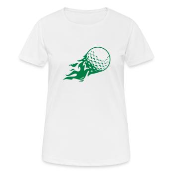 FEUERBALL GOLFBALL FEUER GOLF GRÜN BALL LOCH MOTIV - Frauen T-Shirt atmungsaktiv - Weiß - Vorne - AI Model Female 172 dark (172cm)