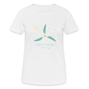 L’énergie verte est une énergie propre! Déclaration sur l’énergie éolienne - T-shirt respirant Femme - blanc - Devant - AI Model Female 172 dark (172cm)