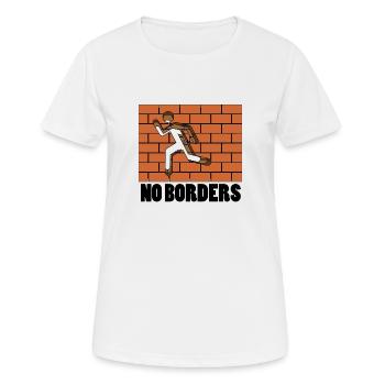 pas de frontières - T-shirt respirant Femme - blanc - Devant - AI Model Female 172 dark (172cm)