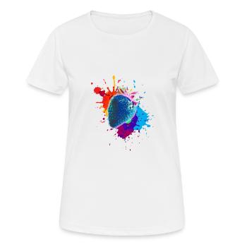 pop-art,erdbeere,farbklecks, splash - Frauen T-Shirt atmungsaktiv - Weiß - Vorne - AI Model Female 172 dark (172cm)