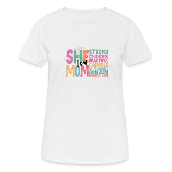 Sie ist Mama - Frauen T-Shirt atmungsaktiv - Weiß - Vorne - AI Model Female 172 dark (172cm)