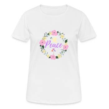Peace - Frauen T-Shirt atmungsaktiv - Weiß - Vorne - AI Model Female 172 dark (172cm)