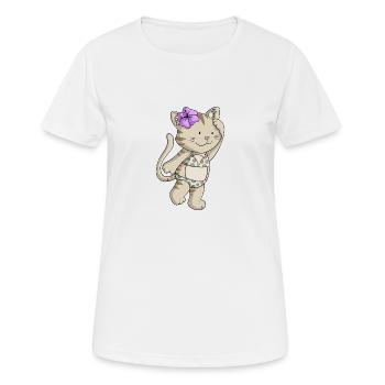 Bikini Katze Comic - Frauen T-Shirt atmungsaktiv - Weiß - Vorne - AI Model Female 172 dark (172cm)