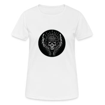 Crâne décoratif avec pentagramme - T-shirt respirant Femme - blanc - Devant - AI Model Female 172 dark (172cm)