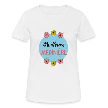 MEILLEURE JARDINIERE. JARDIN. JARDINIERE - T-shirt respirant Femme - blanc - Devant - AI Model Female 172 dark (172cm)