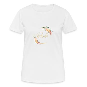 Team Bride! Kreis Floral Kranz - Frauen T-Shirt atmungsaktiv - Weiß - Vorne - AI Model Female 172 dark (172cm)