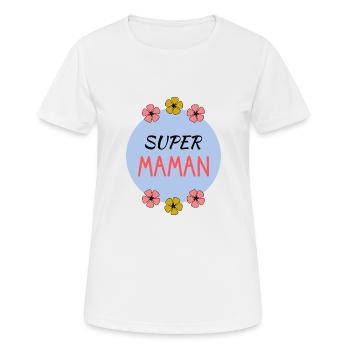 BONNE FÊTE. FÊTE DES MÈRES. FÊTE DES PÈRES. FÊTE - T-shirt respirant Femme - blanc - Devant - AI Model Female 172 dark (172cm)