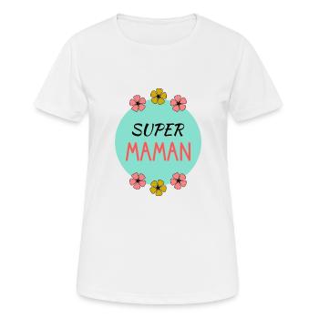 BONNE FÊTE. FÊTE DES MÈRES. FÊTE DES PÈRES. FÊTE - T-shirt respirant Femme - blanc - Devant - AI Model Female 172 dark (172cm)
