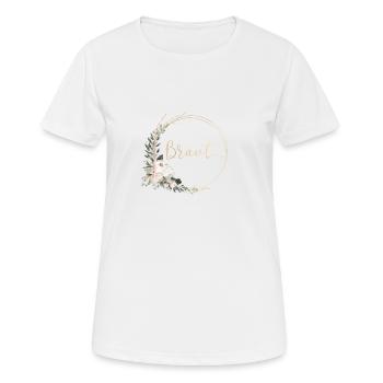 Team Braut! Pastel Boho Blumen Kreis - Frauen T-Shirt atmungsaktiv - Weiß - Vorne - AI Model Female 172 dark (172cm)