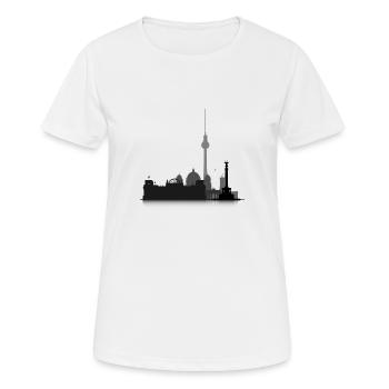 Cityscape Berlin - Women's Breathable T-Shirt - white - Front - AI Model Female 172 dark (172cm)