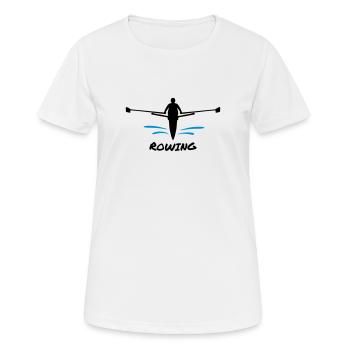 Rudern, Ruderer und Wasser - Frauen T-Shirt atmungsaktiv - Weiß - Vorne - AI Model Female 172 dark (172cm)