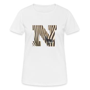 zèbre n - T-shirt respirant Femme - blanc - Devant - AI Model Female 172 dark (172cm)