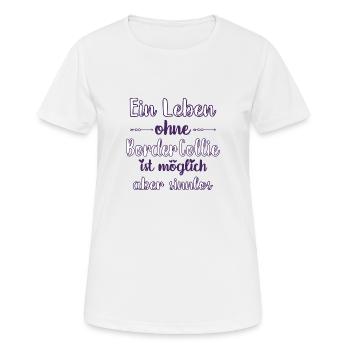 Border Collie - Frauen T-Shirt atmungsaktiv - Weiß - Vorne - AI Model Female 172 dark (172cm)