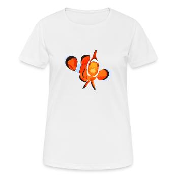 Poisson-clown Anémone Poisson Cool Fish Aquarium - T-shirt respirant Femme - blanc - Devant - AI Model Female 172 dark (172cm)