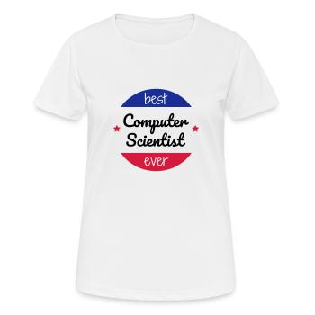 Computer / Informatiker / Aussenseiter / Ingenieur - Frauen T-Shirt atmungsaktiv - Weiß - Vorne - AI Model Female 172 dark (172cm)