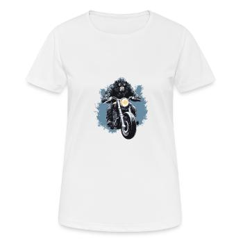 Moto Motard Gorilla - T-shirt respirant Femme - blanc - Devant - AI Model Female 172 dark (172cm)