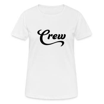 Crew - Frauen T-Shirt atmungsaktiv - Weiß - Vorne - AI Model Female 172 dark (172cm)