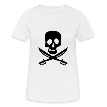 pirate - Women's Breathable T-Shirt - white - Front - AI Model Female 172 dark (172cm)