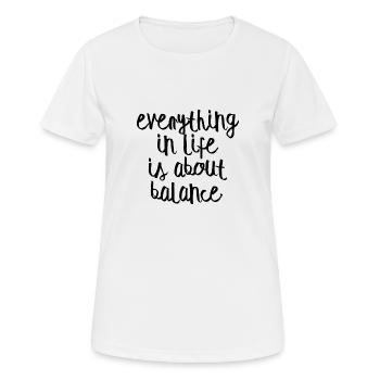 Balance - Frauen T-Shirt atmungsaktiv - Weiß - Vorne - AI Model Female 172 dark (172cm)