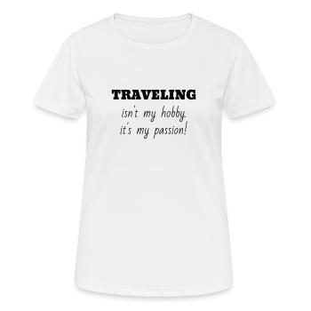 Reisen / Reisende / Urlaub / Tourismus - Frauen T-Shirt atmungsaktiv - Weiß - Vorne - AI Model Female 172 dark (172cm)