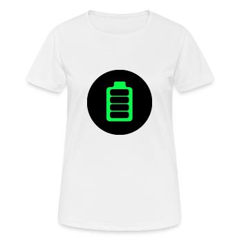 Volle runde Energiebatterie - Frauen T-Shirt atmungsaktiv - Weiß - Vorne - AI Model Female 172 dark (172cm)