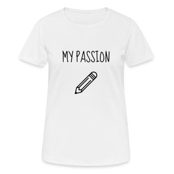 Dessin / Dessinateur / Drawing / Drawer - T-shirt respirant Femme - blanc - Devant - AI Model Female 172 dark (172cm)