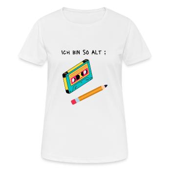 Bleistift & Kassette - Frauen T-Shirt atmungsaktiv - Weiß - Vorne - AI Model Female 172 dark (172cm)