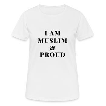 ICH BIN MUSLIM UND STOLZ - Frauen T-Shirt atmungsaktiv - Weiß - Vorne - AI Model Female 172 dark (172cm)