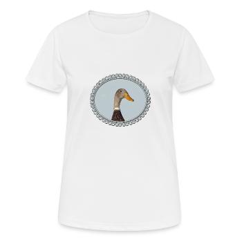 Laufente im rahmen - Frauen T-Shirt atmungsaktiv - Weiß - Vorne - AI Model Female 172 dark (172cm)