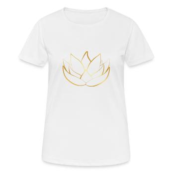 Lotusblume - Frauen T-Shirt atmungsaktiv - Weiß - Vorne - AI Model Female 172 dark (172cm)