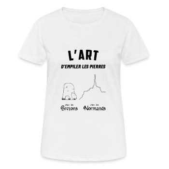 L'art d empiler les pierres - T-shirt respirant Femme - blanc - Devant - AI Model Female 172 dark (172cm)
