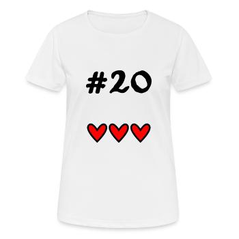 20 ANS. 20e ANNIVERSAIRE. ANNIVERSAIRE 20 ANS. 20 - T-shirt respirant Femme - blanc - Devant - AI Model Female 172 dark (172cm)