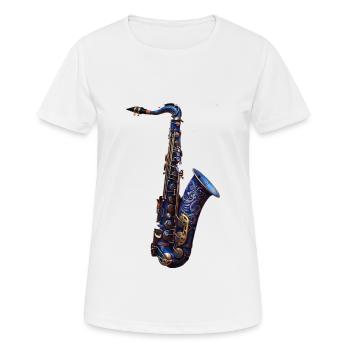 Saxophone - T-shirt respirant Femme - blanc - Devant - AI Model Female 172 dark (172cm)