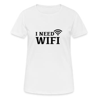 Wifi internet - T-shirt respirant Femme - blanc - Devant - AI Model Female 172 dark (172cm)