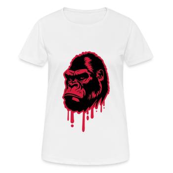 Gorilla Symbol Head - Women's Breathable T-Shirt - white - Front - AI Model Female 172 dark (172cm)