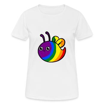 Gay Bee LGBT Gay Pride - T-shirt respirant Femme - blanc - Devant - AI Model Female 172 dark (172cm)