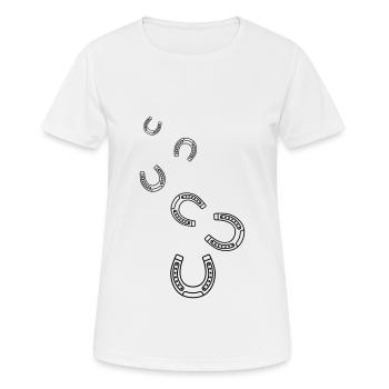 Hufeisen Icon - Frauen T-Shirt atmungsaktiv - Weiß - Vorne - AI Model Female 172 dark (172cm)