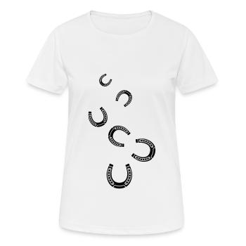 Hufeisen Symbol - Frauen T-Shirt atmungsaktiv - Weiß - Vorne - AI Model Female 172 dark (172cm)