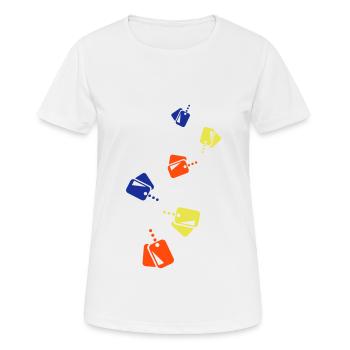 Abzeichen Icon symbol - Frauen T-Shirt atmungsaktiv - Weiß - Vorne - AI Model Female 172 dark (172cm)
