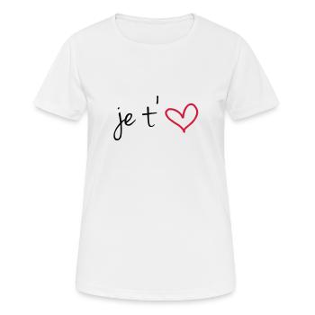 Je t'aime - T-shirt respirant Femme - blanc - Devant - AI Model Female 172 dark (172cm)