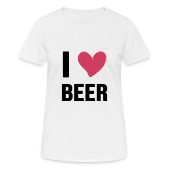 bier trinkspruch biergarten i love beer - Frauen T-Shirt atmungsaktiv - Weiß - Vorne - AI Model Female 172 dark (172cm)