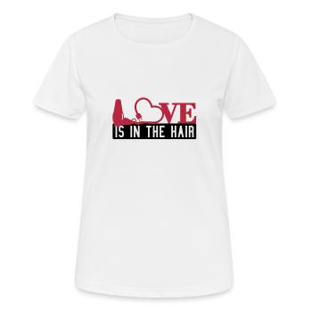 Love is in the hair (2c) - Frauen T-Shirt atmungsaktiv - Weiß - Vorne - AI Model Female 172 dark (172cm)