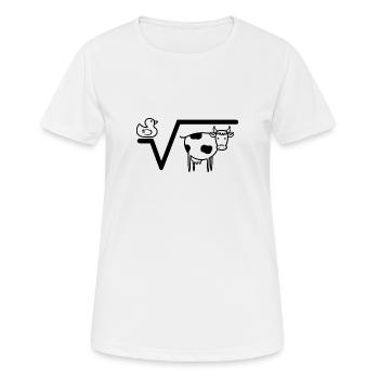 Racine de canard Vache N-te Racine de Q Math - T-shirt respirant Femme - blanc - Devant - AI Model Female 172 dark (172cm)