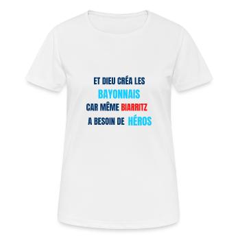 Bayonne - T-shirt respirant Femme - blanc - Devant - AI Model Female 172 dark (172cm)
