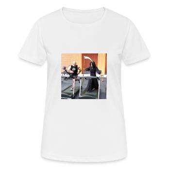 Fühlst du dieses leichte Stechen in der Brust? - Frauen T-Shirt atmungsaktiv - Weiß - Vorne - AI Model Female 172 dark (172cm)