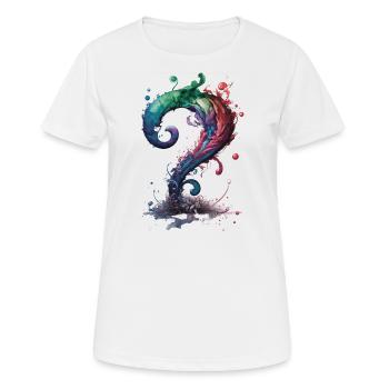 J’ai une question - T-shirt respirant Femme - blanc - Devant - AI Model Female 172 dark (172cm)