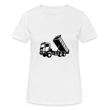 LKW - Frauen T-Shirt atmungsaktiv - Weiß - Vorne - AI Model Female 172 dark (172cm)