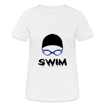 Schwimmen, swim - Frauen T-Shirt atmungsaktiv - Weiß - Vorne - AI Model Female 172 dark (172cm)