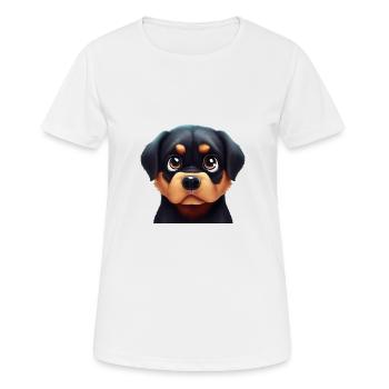 Friendly Rottweiler Face - Women's Breathable T-Shirt - white - Front - AI Model Female 172 dark (172cm)