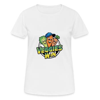 Sain, végétalien, végétarien, vivant, bien-être animal et après - T-shirt respirant Femme - blanc - Devant - AI Model Female 172 dark (172cm)
